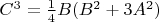 $C^3 = \frac{1}{4}  B  (B^2 + 3 A^2)$