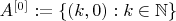 $A^{[0]} := \{(k,0) : k \in \mathbb{N}\}$