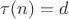 $\tau(n)=d$