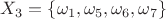 $X_3=\{\omega_1,\omega_5,\omega_6,\omega_7\}$