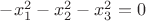 $-x_1^2-x_2^2-x_3^2=0$
