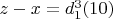 $z-x =d_1^3\engo(10)$