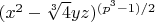 $(x^2-\sqrt[3]{4}yz)^{(p^3-1)/2}$
