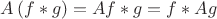$A\left(f*g\right)=Af*g=f*Ag$