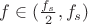 $f\in (\frac {f_s}2, f_s)$
