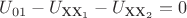 $U_{01}-U_{\text{ХХ}_1}-U_{\text{ХХ}_2}=0$