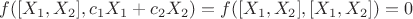 $f([X_1,X_2],{c_1}{X_1}+{c_2}{X_2})=f([X_1,X_2],[X_1,X_2])=0$