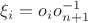 $\xi_i=o_io_{n+1}^{-1}$