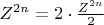 $Z^{2n}=2\cdot\frac{Z^{2n}}{2}$