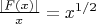 $\frac{|F(x)|}x=x^{1/2}$