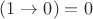 $(1\to0) = 0$