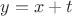 $y=x+t$