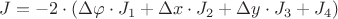 $J=-2\cdot(\Delta\varphi\cdot J_1+\Delta x\cdot J_2+\Delta y\cdot J_3+J_4)$
