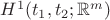 $H^1(t_1,t_2;\mathbb{R}^m)$