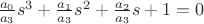 $ \frac{a_0}{a_3}s^3 + \frac{a_1}{a_3}s^2 + \frac{a_2}{a_3}s +1=0 $