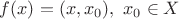 $f(x)=(x,x_0),\ x_0\in X$