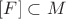 $[F] \subset M$