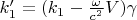$ k&rsquo;_1=(k_1-\frac{\omega}{c^2}V)\gamma$