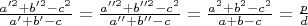 $\frac{a'^2+b'^2-c^2}{a'+b'-c}=\frac{a''^2+b''^2-c^2}{a''+b''-c}=\frac{a^2+b^2-c^2}{a+b-c}=\frac{p}{d}$