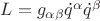 $L=g_{\alpha\beta}\dot{q}^\alpha\dot{q}^\beta$