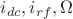$i_{dc},i_{rf},\Omega$