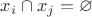 $x_i \cap x_j = \varnothing$