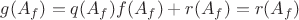 $g(A_f)=q(A_f)f(A_f)+r(A_f)=r(A_f)$