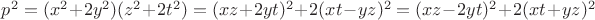 $p^2=(x^2+2y^2)(z^2+2t^2)=(xz+2yt)^2+2(xt-yz)^2=(xz-2yt)^2+2(xt+yz)^2$