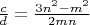 $\frac{c}{d} = \frac {3n^2 - m^2}{2mn} $