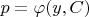 $p=\varphi(y,C)$