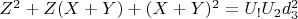 $Z^2 +Z(X+Y) + (X+Y)^2 = U_!U_2d_3^2$