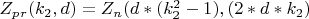 $ Z_p_r(k_2, d)={Z_n(d*(k_2^2-1),  (2*d*k_2)} $