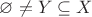 $\varnothing   \ne  Y \subseteq X$