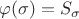 $\varphi(\sigma)=S_\sigma$