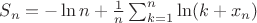 $S_n=-\ln n+\frac 1n\sum_{k=1}^n \ln (k+x_n)$