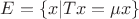 $E=\{x|Tx=\mu x\}$