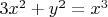 $3x^2 + y^2=x^3$