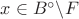$x\in B^\circ\backslash F$