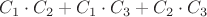 $C_1 \cdot C_2+C_1 \cdot C_3+C_2 \cdot C_3$