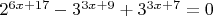 $2^{6x+17}-3^{3x+9}+3^{3x+7}=0$