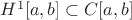 $H^1[a,b]\subset C[a,b]$