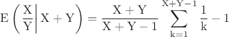 $$
\rm E\left(\left.\frac{X}{Y}\right|X+Y\right)=\frac{X+Y}{X+Y-1}\sum\limits_{k=1}^
{X+Y-1}\frac1k-1
$$