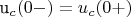 u_c(0-)=u_c(0+)