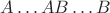 $A\ldots AB\ldots B$
