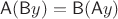 $\mathsf A(\mathsf B y)=\mathsf B(\mathsf A y)$