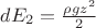 $dE_2=\frac{\rho g z^2}{2} $