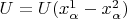 $U=U(x^1_\alpha - x^2_\alpha)$