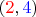 $(\textcolor{red}{2}, \textcolor{blue}{4})$