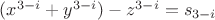 $(x^{3-i}+y^{3-i})-z^{3-i}=s_{3-i}$