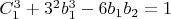 $C_1^3 + 3^2b_1^3 - 6 b_1b_2 = 1$